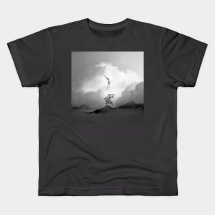 Faith is a Black and White Square Bird Artwork Kids T-Shirt